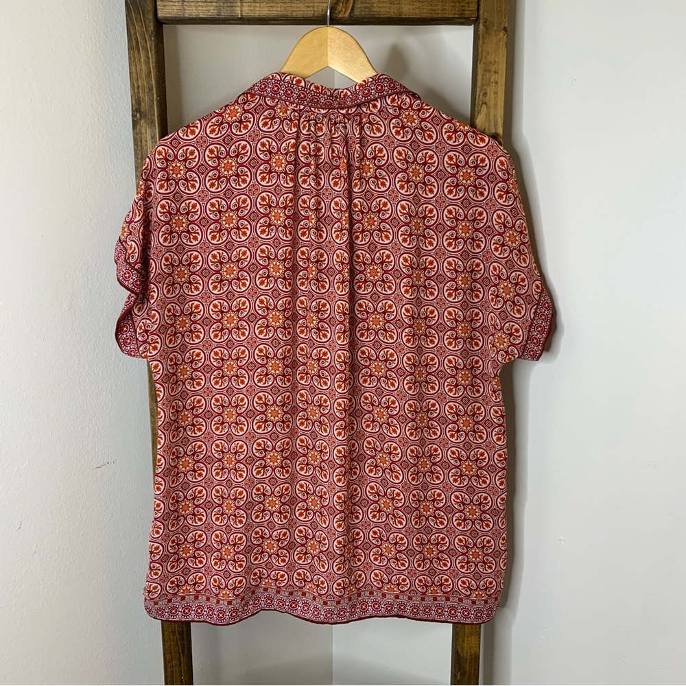 Max Studio Women's Red Patterned Short Sleeve Top… - image 6